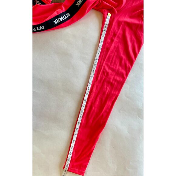 Ivy Park Women's Logo Elastic Leggings in Neon Pink & Black - Size S - Picture 10 of 11